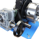 Adjustable welding rotary positioner with power controller and tilt mechanism.