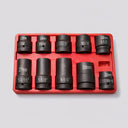 10 Pc 1" Drive Impact Socket Set – Truck Wheel Service SAE & Metric Sockets 15/16" to 1-1/2", Impact Sockets for Trucks, Buses & Heavy Equipment