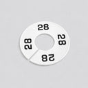 10 Pcs 3-1/2" Clothing Rack Size Dividers SIZE 28, White Plastic Round Hanger Dividers for Retail Store & Closet Organization