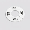 10 Pcs 3-1/2" Clothing Rack Size Dividers SIZE 32, White Plastic Round Hanger Dividers for Retail Store & Closet Organization