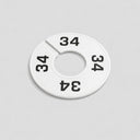 10 Pcs 3-1/2" Clothing Rack Size Dividers SIZE 34, White Plastic Round Hanger Dividers for Retail Store & Closet Organization