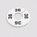 10 Pcs 3-1/2" Clothing Rack Size Dividers SIZE 36, White Plastic Round Hanger Dividers for Retail Store & Closet Organization