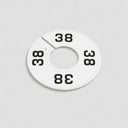 10 Pcs 3-1/2" Clothing Rack Size Dividers SIZE 38, White Plastic Round Hanger Dividers for Retail Store & Closet Organization