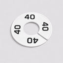 10 Pcs 3-1/2" Clothing Rack Size Dividers SIZE 40, White Plastic Round Hanger Dividers for Retail Store & Closet Organization