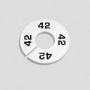 10 Pcs 3-1/2" Clothing Rack Size Dividers SIZE 42, White Plastic Round Hanger Dividers for Retail Store & Closet Organization