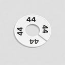 10 Pcs 3-1/2" Clothing Rack Size Dividers SIZE 44, White Plastic Round Hanger Dividers for Retail Store & Closet Organization