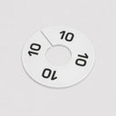 10 Pcs 3-1/2" Clothing Rack Size Dividers SIZE 10, White Plastic Round Hanger Dividers for Retail Store & Closet Organization