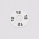 10 Pcs 3-1/2" Clothing Rack Size Dividers SIZE 12, White Plastic Round Hanger Dividers for Retail Store & Closet Organization