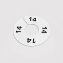 10 Pcs 3-1/2" Clothing Rack Size Dividers SIZE 14, White Plastic Round Hanger Dividers for Retail Store & Closet Organization
