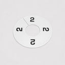 10 Pcs 3-1/2" Clothing Rack Size Dividers SIZE 2, White Plastic Round Hanger Dividers for Retail Store & Closet Organization