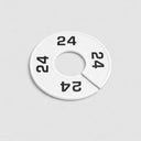 10 Pcs 3-1/2" Clothing Rack Size Dividers SIZE 24, White Plastic Round Hanger Dividers for Retail Store & Closet Organization