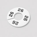 10 Pcs 3-1/2" Clothing Rack Size Dividers SIZE 26, White Plastic Round Hanger Dividers for Retail Store & Closet Organization
