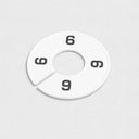 10 Pcs 3-1/2" Clothing Rack Size Dividers SIZE 6, White Plastic Round Hanger Dividers for Retail Store & Closet Organization
