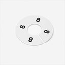 10 Pcs 3-1/2" Clothing Rack Size Dividers SIZE 8, White Plastic Round Hanger Dividers for Retail Store & Closet Organization
