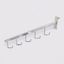 10 Pcs 17-1/2" Chrome Gridwall Waterfall Faceout, Square Tube Display Arm with 5 J-Hooks for Retail Clothing Fixtures