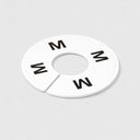 10 Pcs 3-1/2" Clothing Rack Size Dividers SIZE M-Medium, White Plastic Round Hanger Dividers for Retail Store & Closet Organization