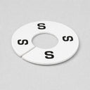 10 Pcs 3-1/2" Clothing Rack Size Dividers SIZE S-Small, White Plastic Round Hanger Dividers for Retail Store & Closet Organization