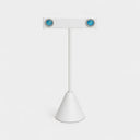 2 Pcs 2-1/2"W x 5-1/2"H  White Faux Leather Earring Display Stand - Jewelry Holder for Stud & Dangle Earrings, Retail Counter & Showcase Display