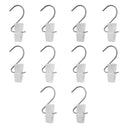 10 Pcs White Plastic Laundry Hook Clips, Clothes Pin Display Fixture for Retail Stores & Hanging Merchandise
