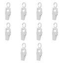10 Pcs White Plastic Swivel Laundry Clips – Clothes Pin Display Fixture for Retail Stores & Hanging Merchandise