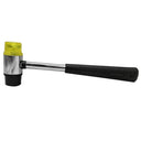 11” Double Face Rubber Mallet, Soft Impact Hammer with Tubular Steel Handle & Non-Slip Grip