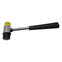 11” Double Face Rubber Mallet, Soft Impact Hammer with Tubular Steel Handle & Non-Slip Grip
