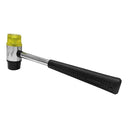 11” Double Face Rubber Mallet, Soft Impact Hammer with Tubular Steel Handle & Non-Slip Grip