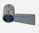 12” Chrome Slatwall Hangrail Bracket Holds 1-1/4” Round Tube, Heavy Duty Retail Display Support for Clothing Rack & Store Fixture