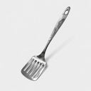 12-3/4" Stainless Steel Slotted Spatula, Wide Metal Turner with Hollow Long Handle, Durable Cooking Utensil for Frying & Grilling
