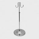 Adjustable Chrome Double Purse Display Stand, 15”–28” Height Retail Store Fixture for Handbags & Accessories
