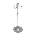 Adjustable Chrome Double Purse Display Stand, 15”–28” Height Retail Store Fixture for Handbags & Accessories