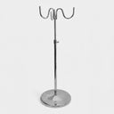 Adjustable Chrome Triple Purse Display Stand, 15”–28” Height Retail Store Fixture for Handbags & Accessories