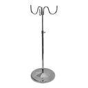 Adjustable Chrome Triple Purse Display Stand, 15”–28” Height Retail Store Fixture for Handbags & Accessories