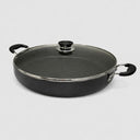 Aluminum Low Pot with Nonstick Coating, 17" x 12" Wok Style Stock Pot, Wide Cooking Pan for Soups, Stews, Stir Fry & Braising