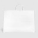 2 Pcs 16" Vogue Shopping Bags – White Paper Recycled Retail Bags with Handles, Eco-Friendly Store Supplies, Made in USA