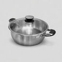 8 Quart Stainless Steel Low Pot 12" Cooking Pot, Low Stock Pot for Stews, Soups, Braising & One-Pot Meals