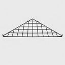 2 Pcs Black Corner Triangle Wire Grid Shelf 24” x 24” x 32” Slat Grid Panel Shelf for Retail Store & Display Systems