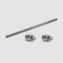 2 Pack 4 Ft Metal Closet Rod Set 1-1/16” Round Tubing with 4 U-Flange Half Round Wall Mount Flanges, Chrome Garment Hanging Rod Kit