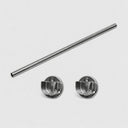 2 Pcs 4 Ft 1-1/4" Round Metal Closet Rod with 4 U Flange Half Round Wall Flanges, Clothing Rack Tubing Kit for Retail Display & Closet Installation