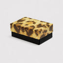 100 Pcs 2-5/8" x 1-1/2" Leopard Print Jewelry Gift Boxes, Cotton Filled Small Present Boxes for Rings, Earrings & Accessories