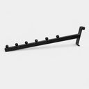 20 Pcs Gloss Black 6-Ball Waterfall Faceouts 16-1/2", Gridwall Square Tube Display Arms for Retail Clothing & Garment Fixtures
