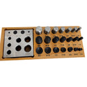 21 Pc Disc Cutter & Doming Block Set, Flat, Concave & Convex Punch Tops, 1/4”–5/8” (0.6–1.6 cm) Jewelry Metal Stamping Tool Kit