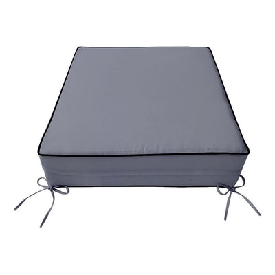 24 x 26 x 6 Contrast Pipe Trim Medium Outdoor Deep Seat Back Rest Bolster Cover ONLY-AD001