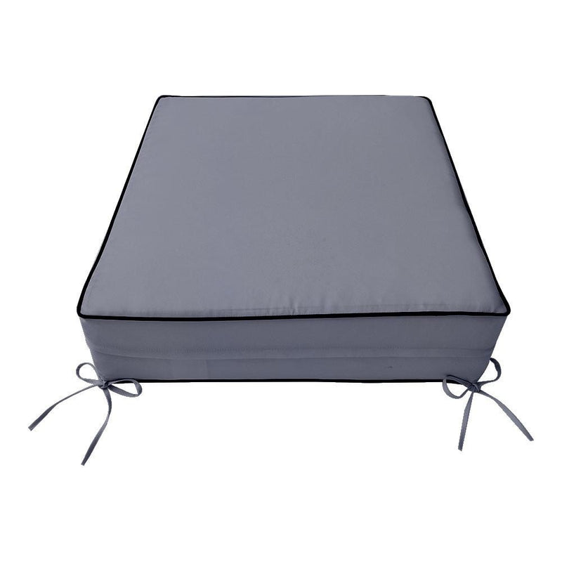 24 x 26 x 6 Contrast Pipe Trim Medium Outdoor Deep Seat Back Rest Bolster Cover ONLY-AD001