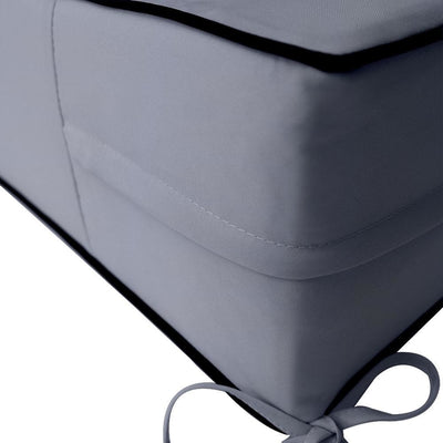 24 x 26 x 6 Contrast Pipe Trim Medium Outdoor Deep Seat Back Rest Bolster Cover ONLY-AD001