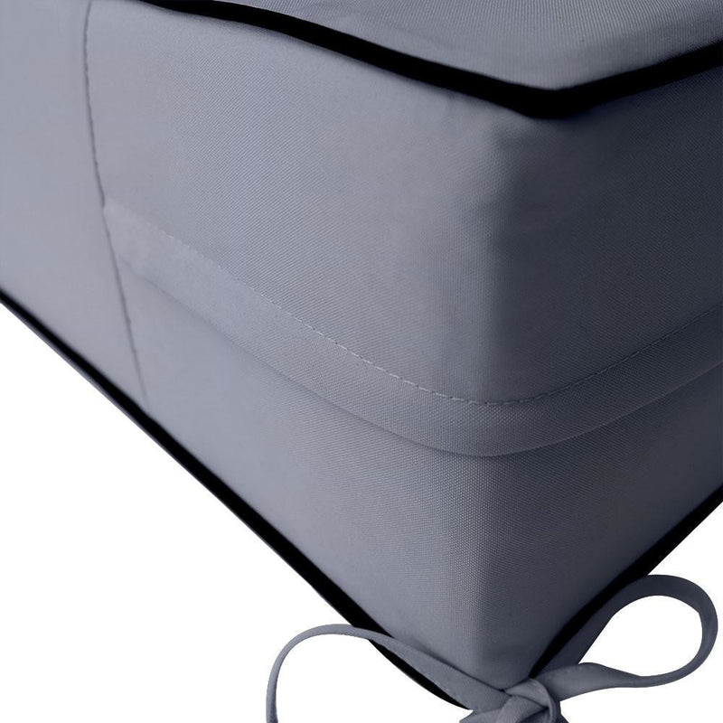 24 x 26 x 6 Contrast Pipe Trim Medium Outdoor Deep Seat Back Rest Bolster Cover ONLY-AD001