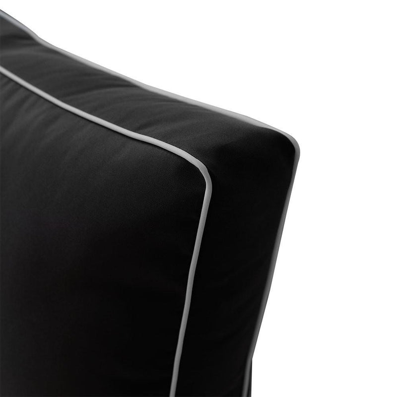 24 x 26 x 6 Contrast Pipe Trim Medium Outdoor Deep Seat Back Rest Bolster Cover ONLY-AD003