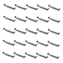 25 Pcs 12” Chrome Slatwall Hangrail Bracket Holds 1-1/16” Round Tube, Heavy Duty Retail Display Support for Clothing Rack & Store Fixture