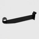 25 Pcs 12” Black Slatwall Hangrail Bracket Holds 1-1/4” Round Tube, Heavy Duty Retail Display Support for Clothing Rack & Store Fixture