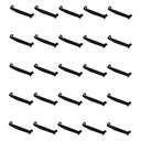 25 Pcs 12” Black Slatwall Hangrail Bracket Holds 1-1/4” Round Tube, Heavy Duty Retail Display Support for Clothing Rack & Store Fixture